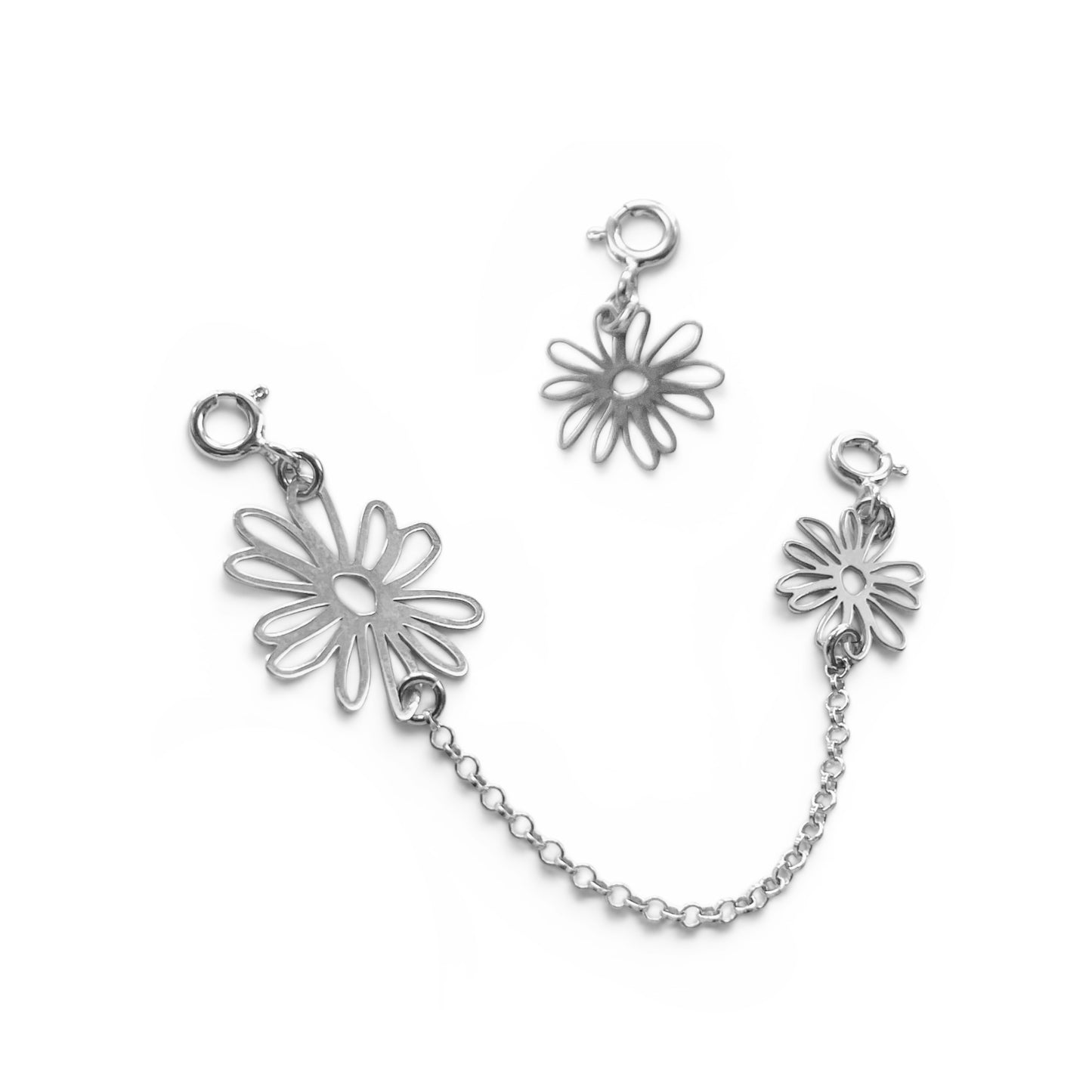 Ines Flower Safety Chain 7cm Silver