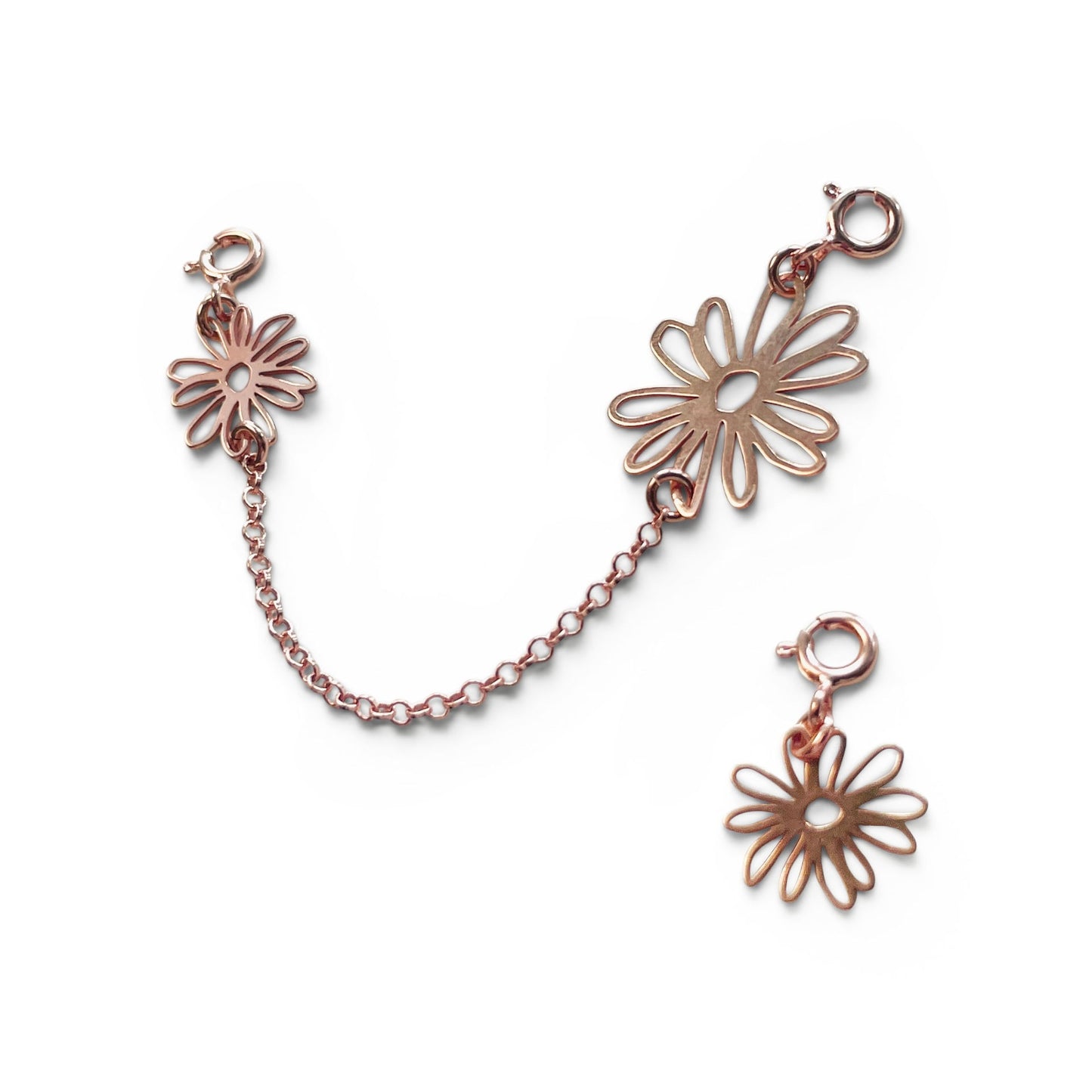 Ines Flower Safety Chain 7cm Rose Gold