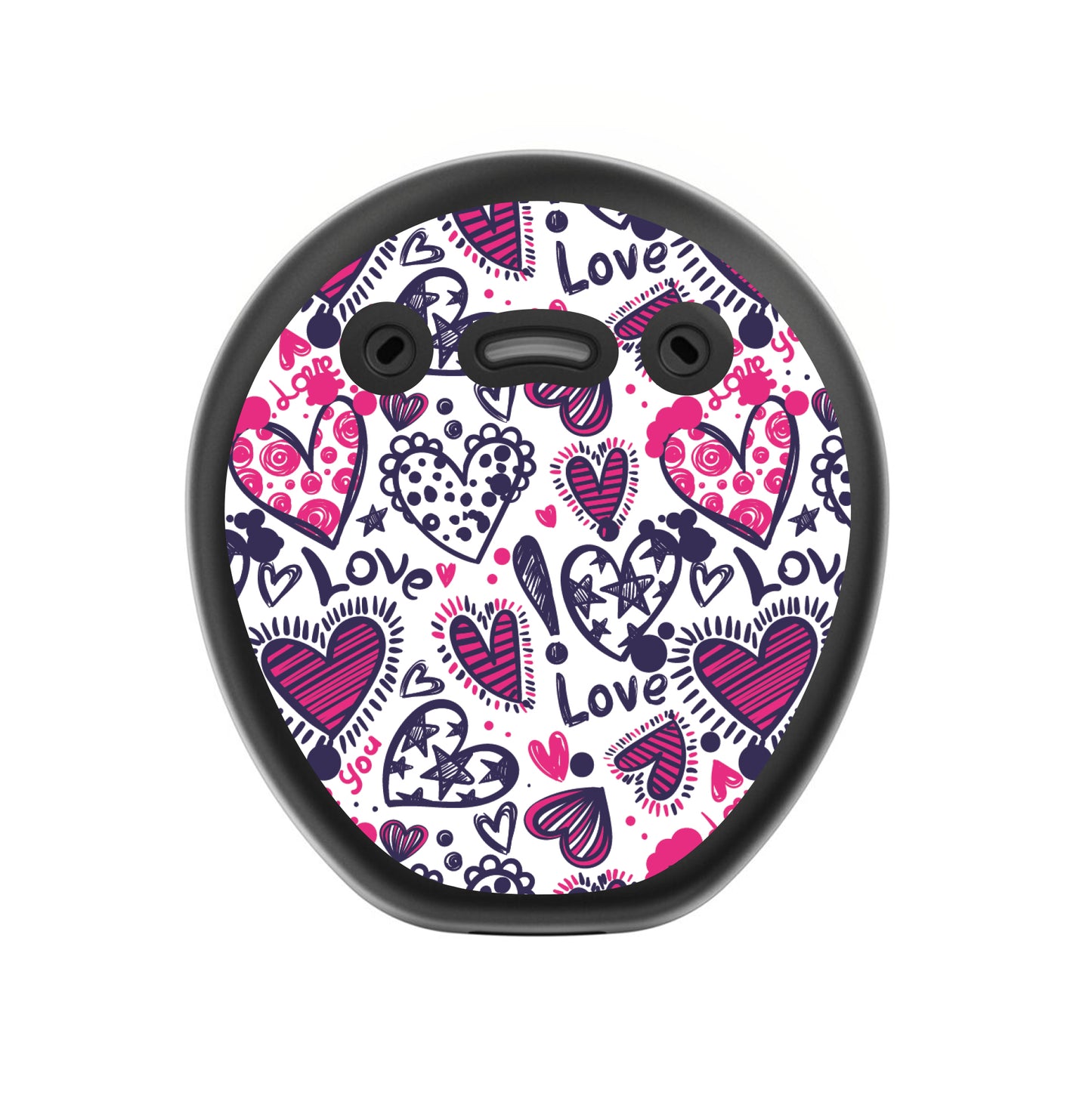 Deafmetal USA features HearSkins Hearoes brand hearing aid and cochlear implant stickers and skins to decorate hearing devices Love Hearts Hearing Aid and CI Skins