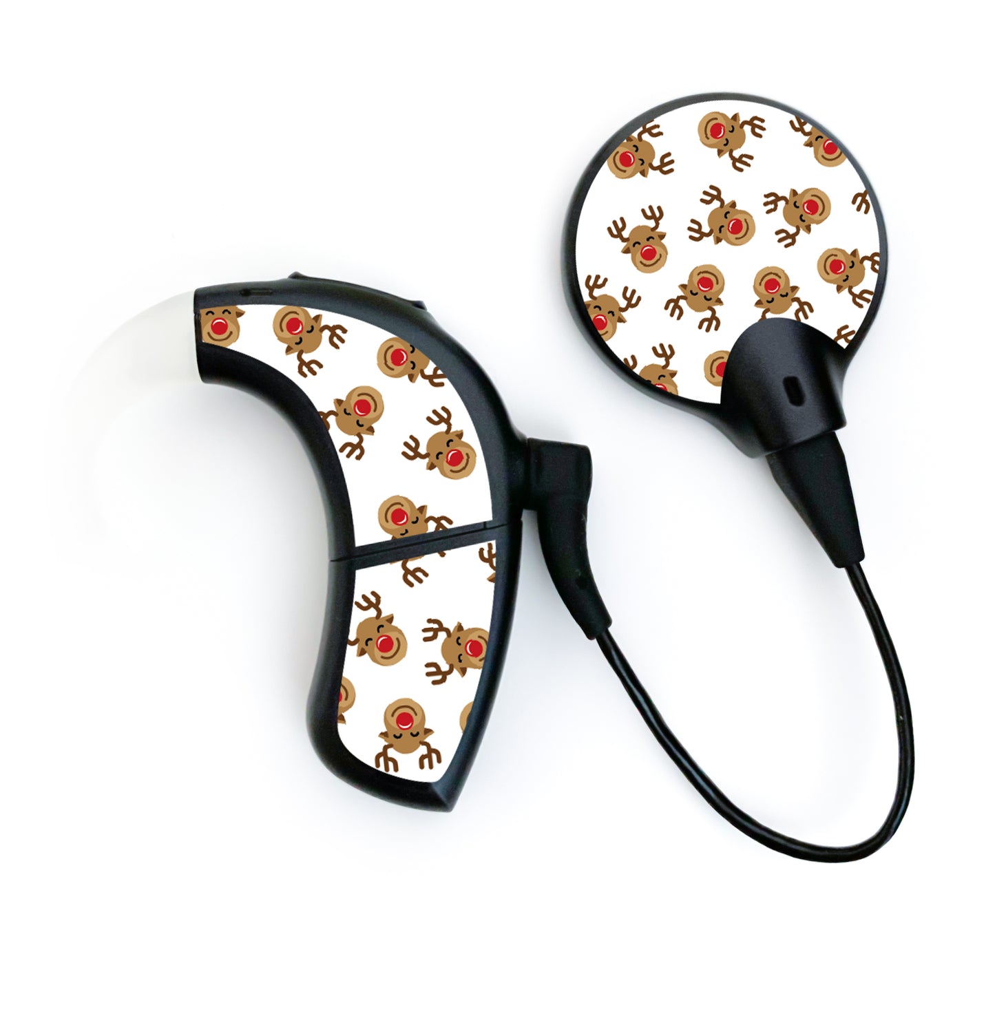 Deafmetal USA features HearSkins Hearoes brand hearing aid and cochlear implant stickers and skins to decorate hearing devices Rudolph Hearing Aid and CI Skins