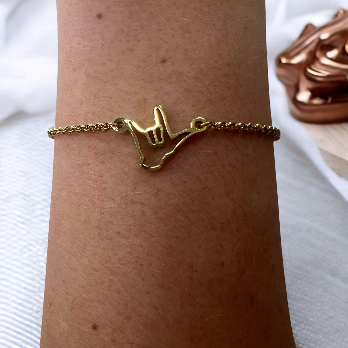 ASL I Love You Sign Language Bracelet