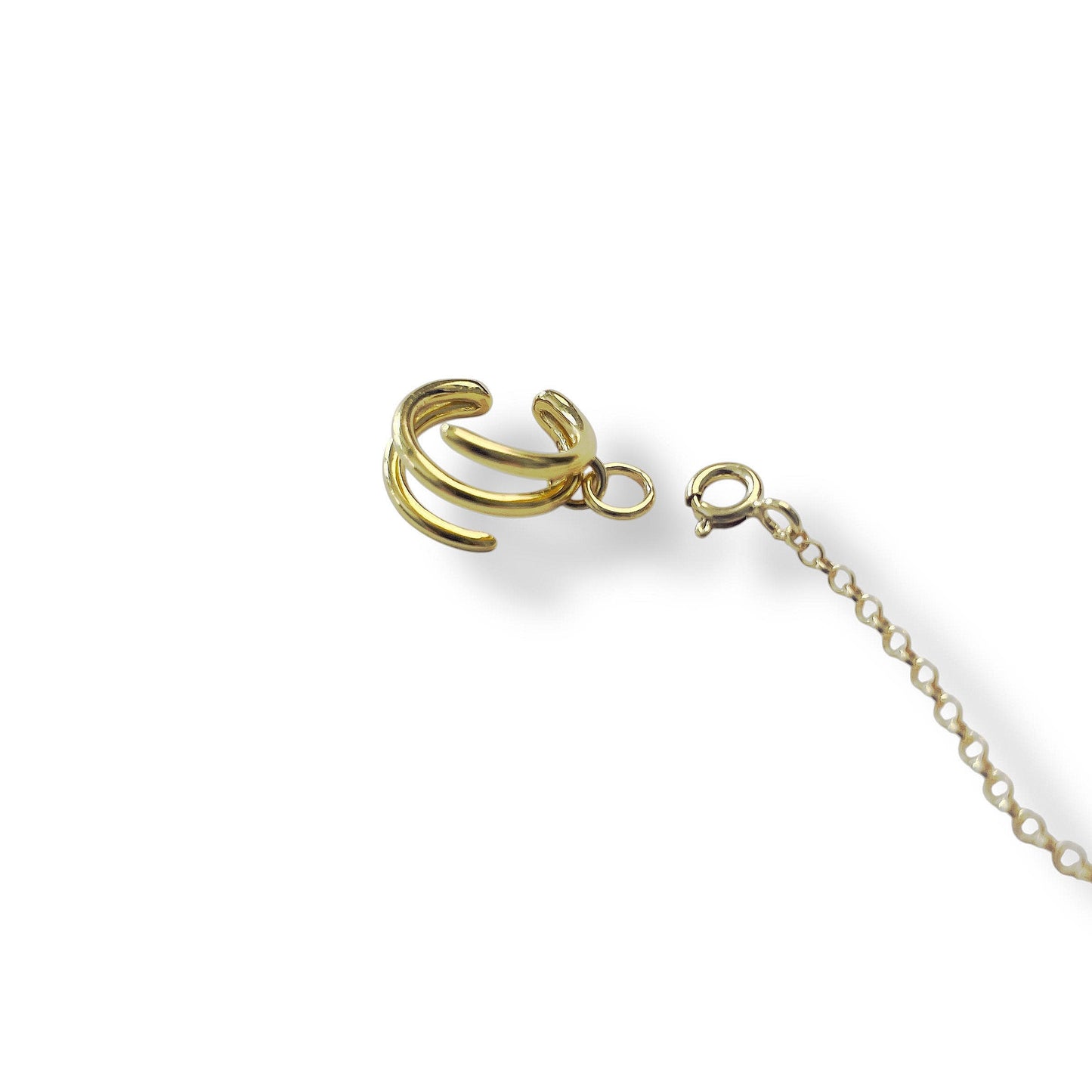 Spiral Silver or Gold Deafmetal + Chain You Choose CI Fastener