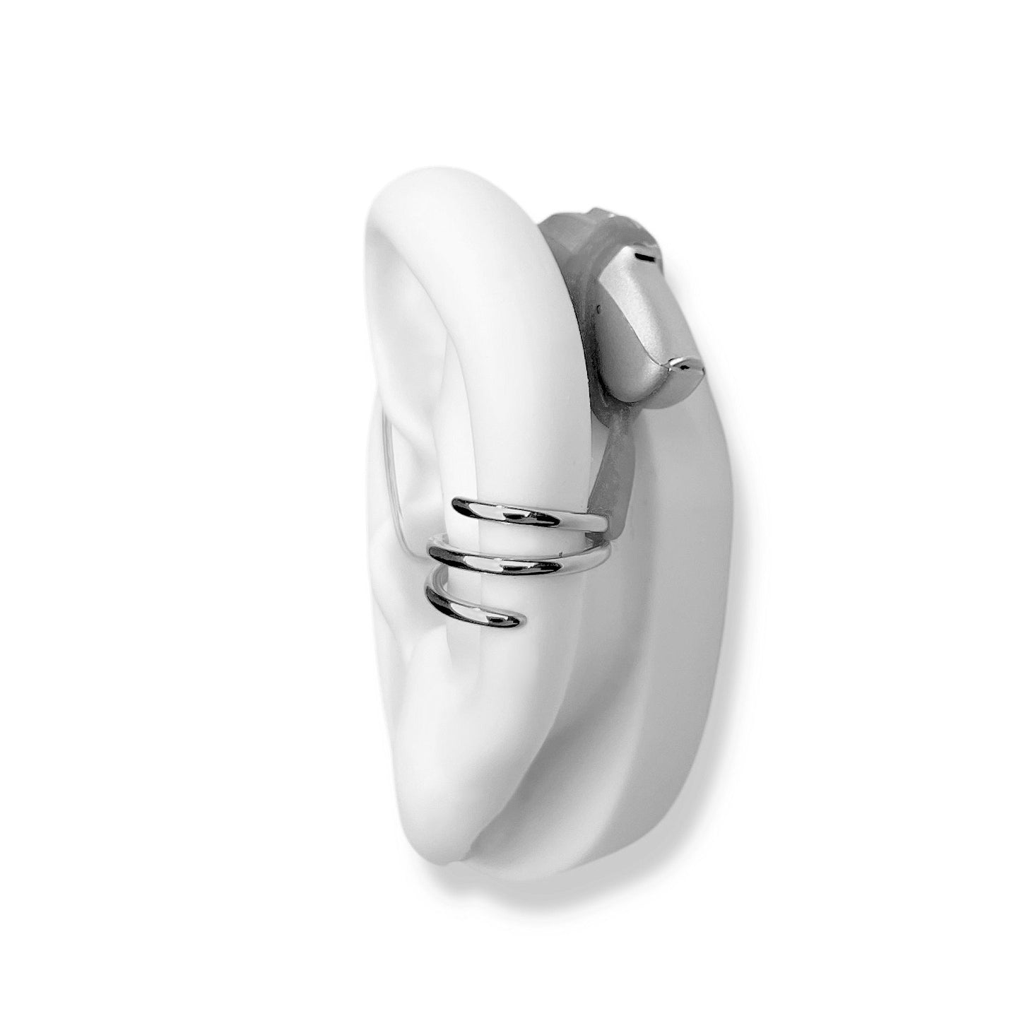 Spiral Silver Deafmetal Safety Ring